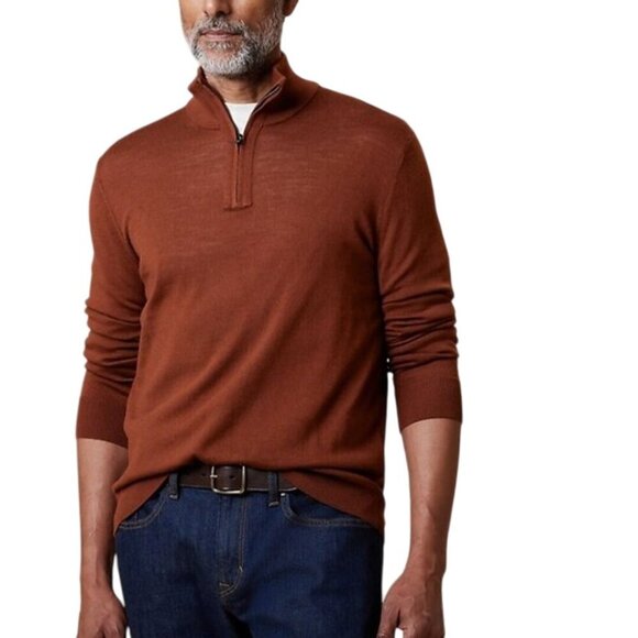 Banana Republic Merino Wool 1/2 Zip Sweater 2024 Mock Neck Size L - Picture 1 of 7